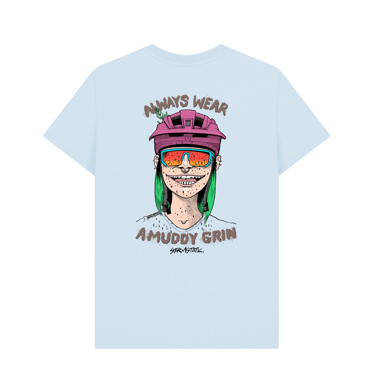 Sky Blue Printed T-shirt Back