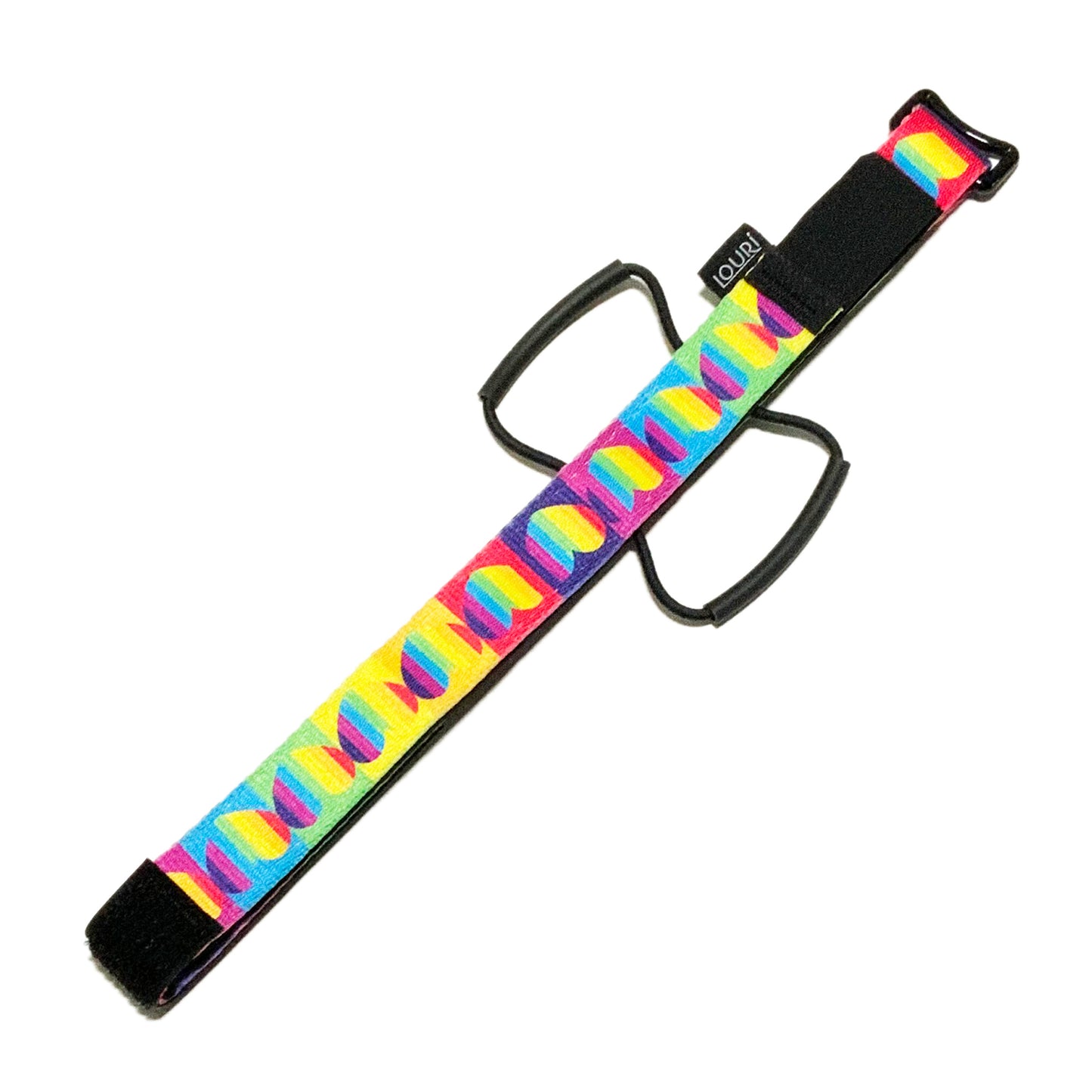 Huck Enduro Strap, Bike storage strap, rainbow hearts, multi-colours. gift idea for mountain bikers, perfect gifts for cyclists