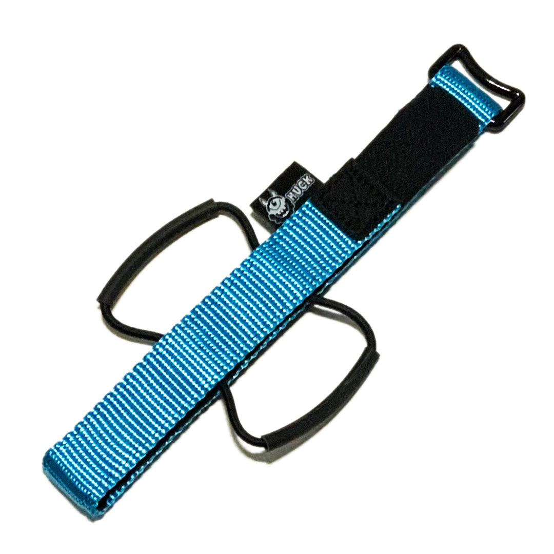 Huck XC Strap, Bike storage strap, light blue colour design. gift idea for mountain bikers, perfect gifts for cyclists