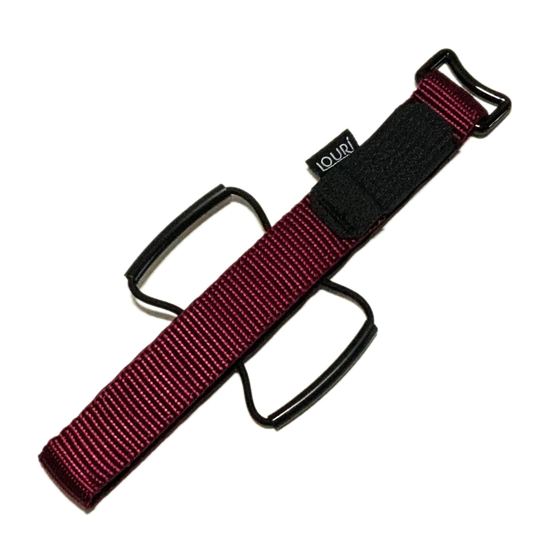 Huck XC Strap, Bike storage strap, burgundy colour design. gift idea for mountain bikers, perfect gifts for cyclists