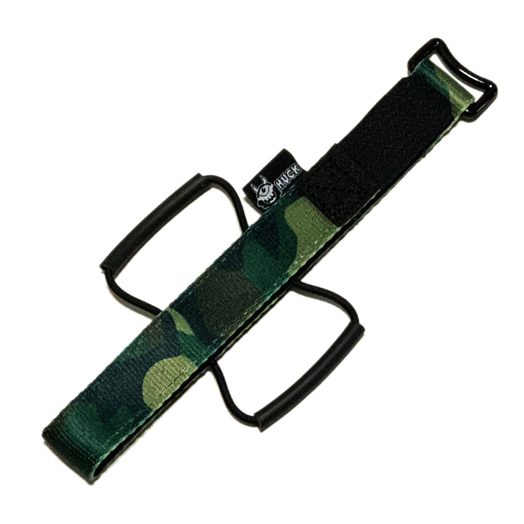 Huck XC Strap, Bike storage strap, Camo green colour design. gift idea for mountain bikers, perfect gifts for cyclists
