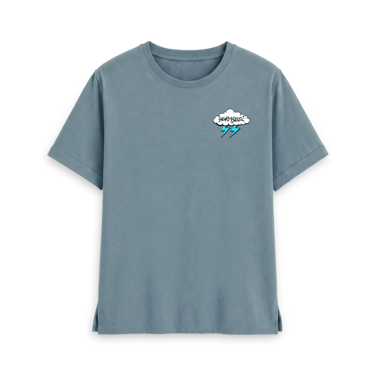 Stone Blue Printed T-shirt Front