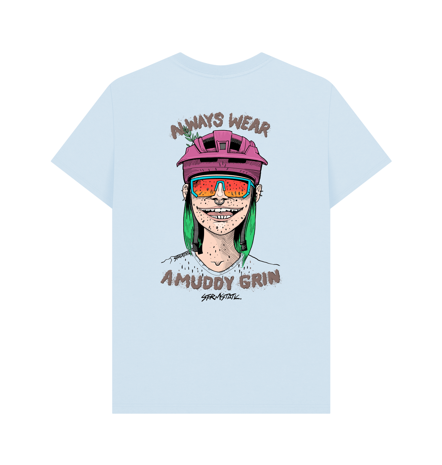 Sky Blue Printed T-shirt Back