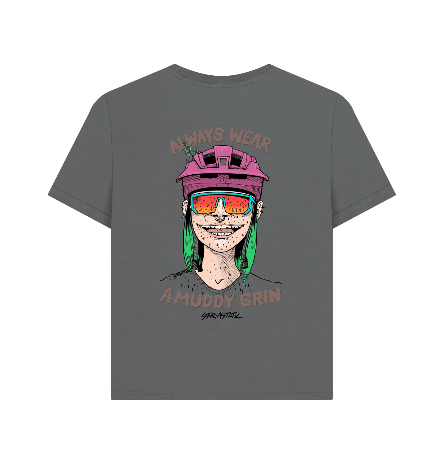 Slate Grey Printed T-shirt Back