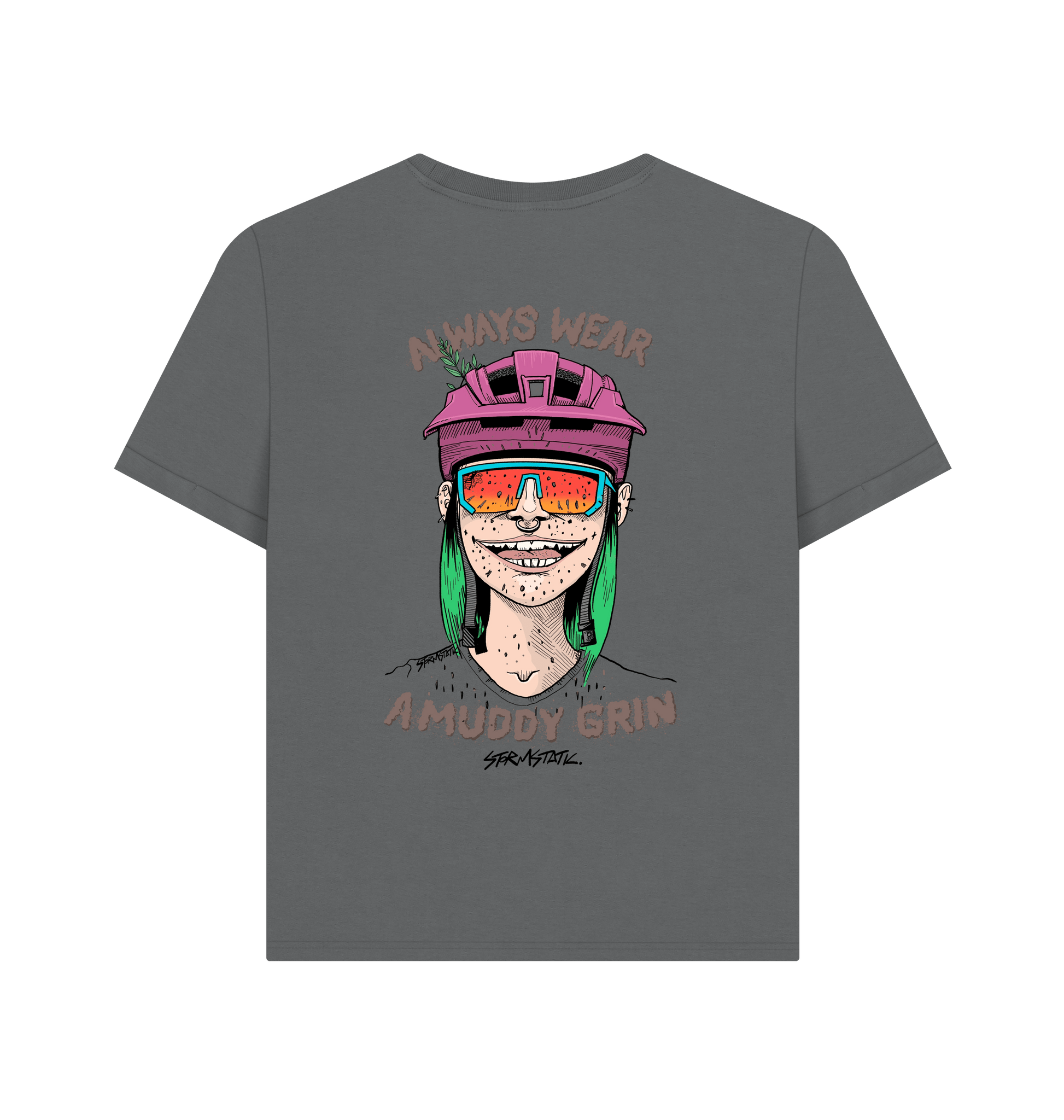 Slate Grey Printed T-shirt Back
