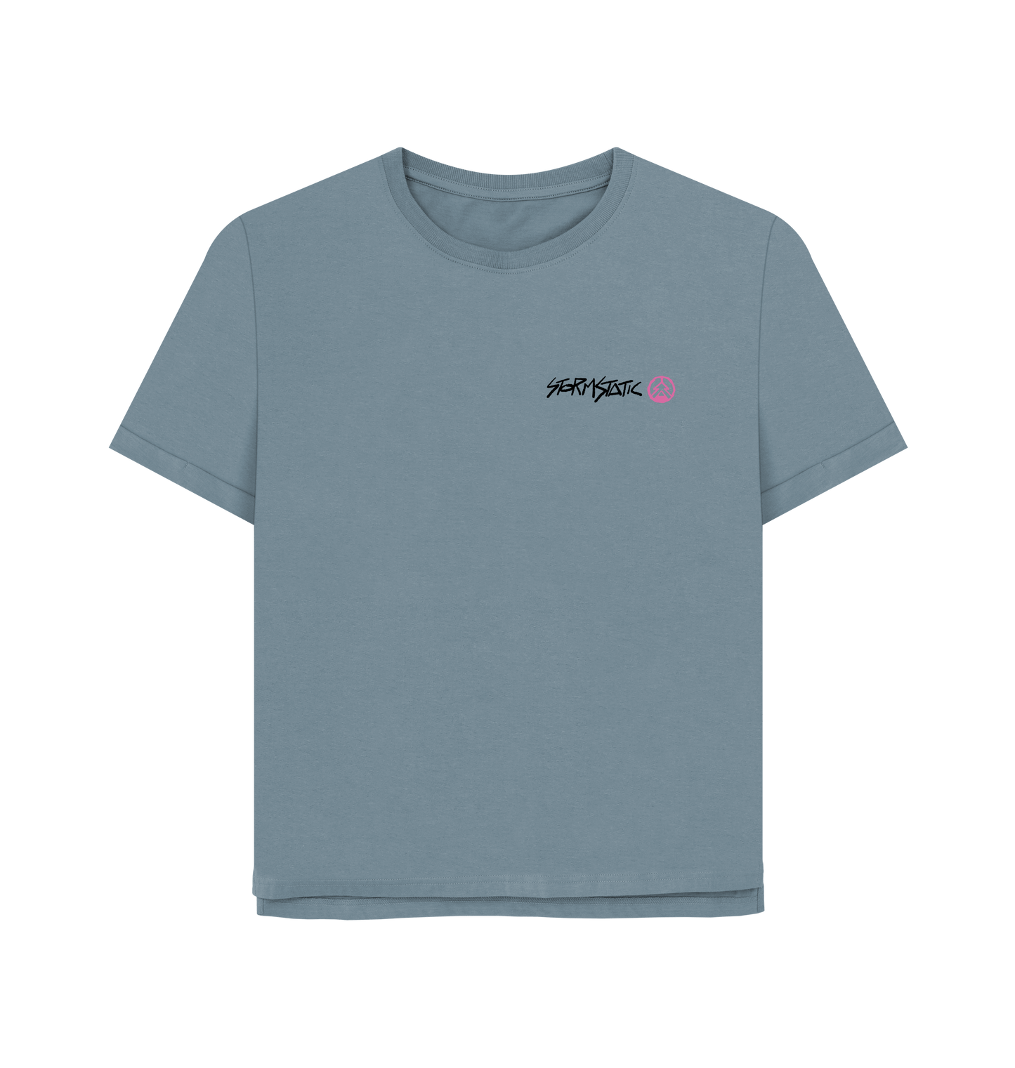 Stone Blue Printed T-shirt Front
