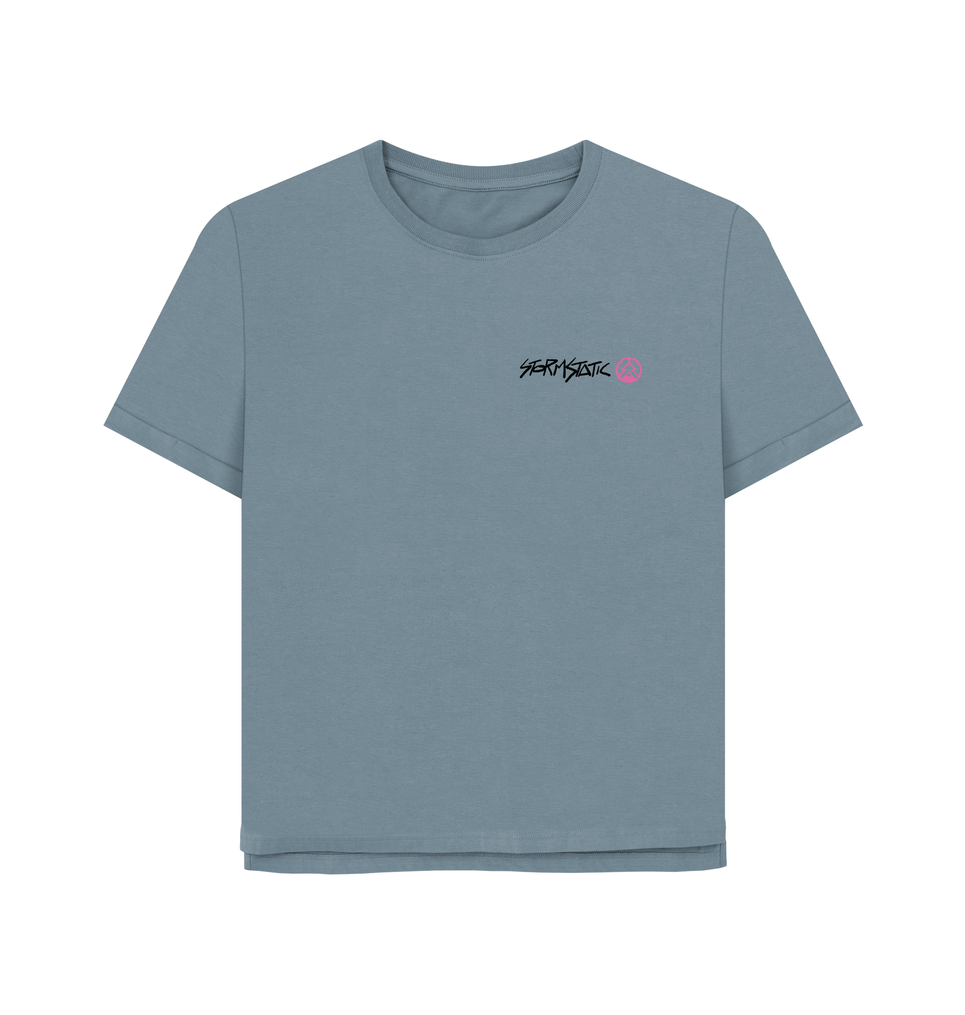 Stone Blue Printed T-shirt Front