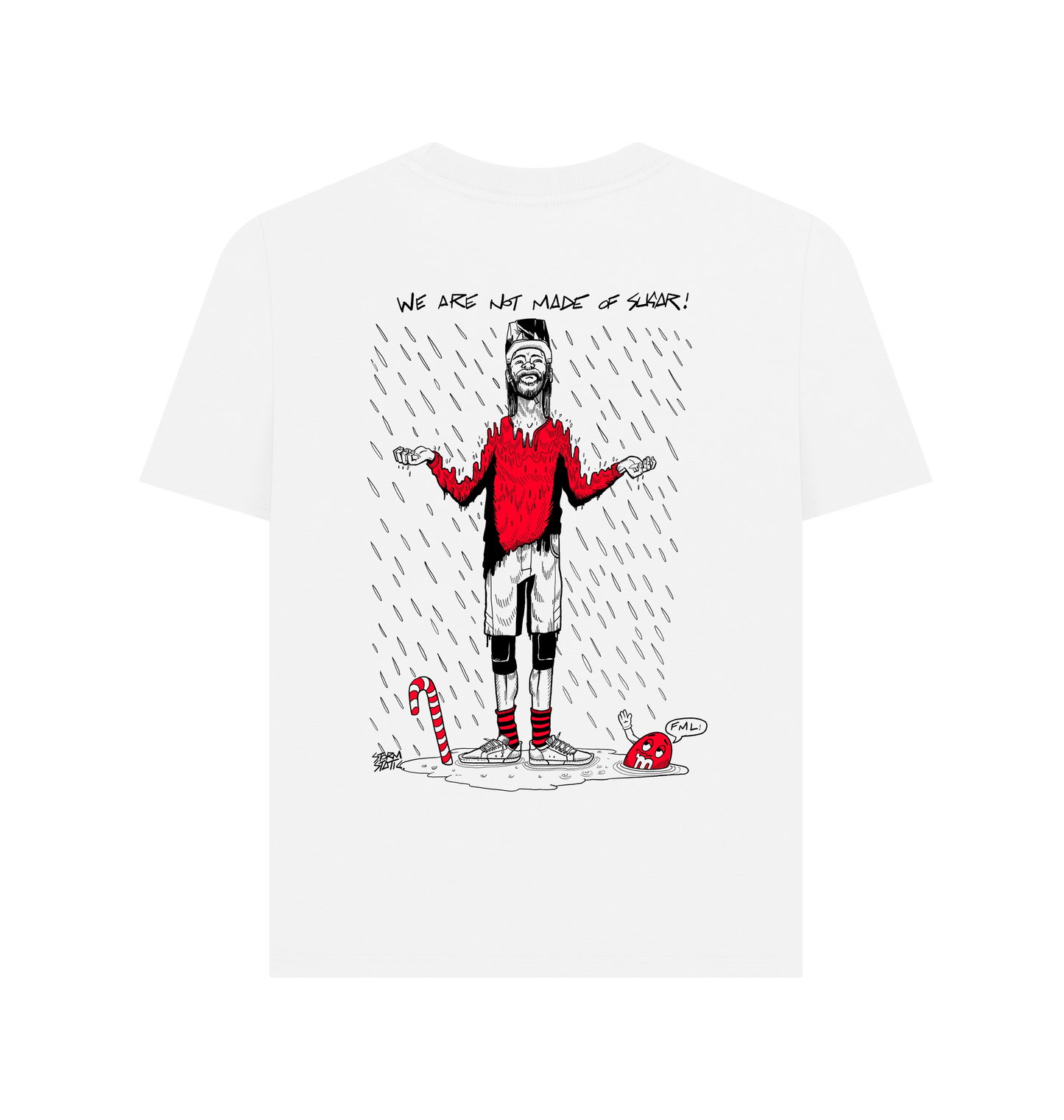 White Printed T-shirt Back