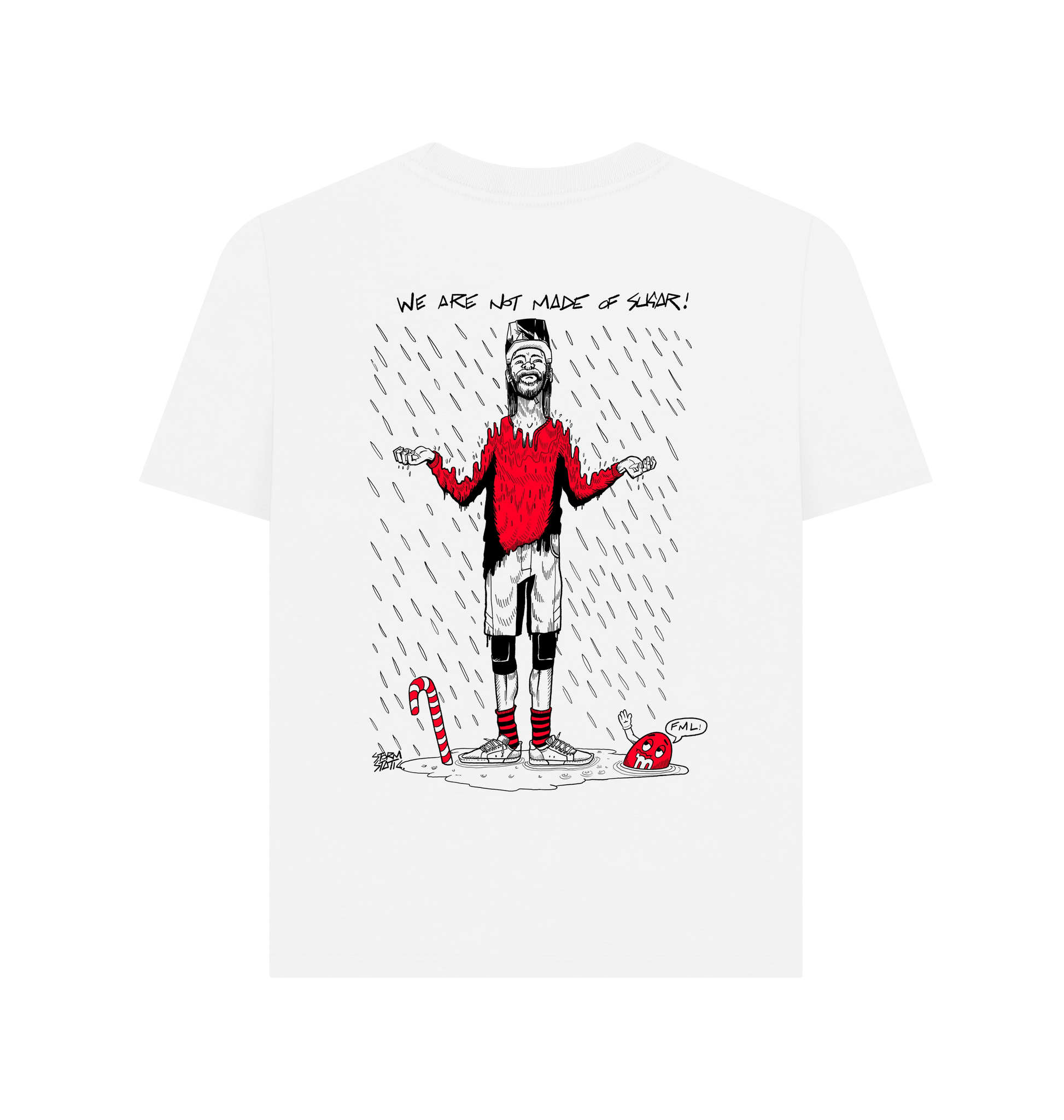 White Printed T-shirt Back