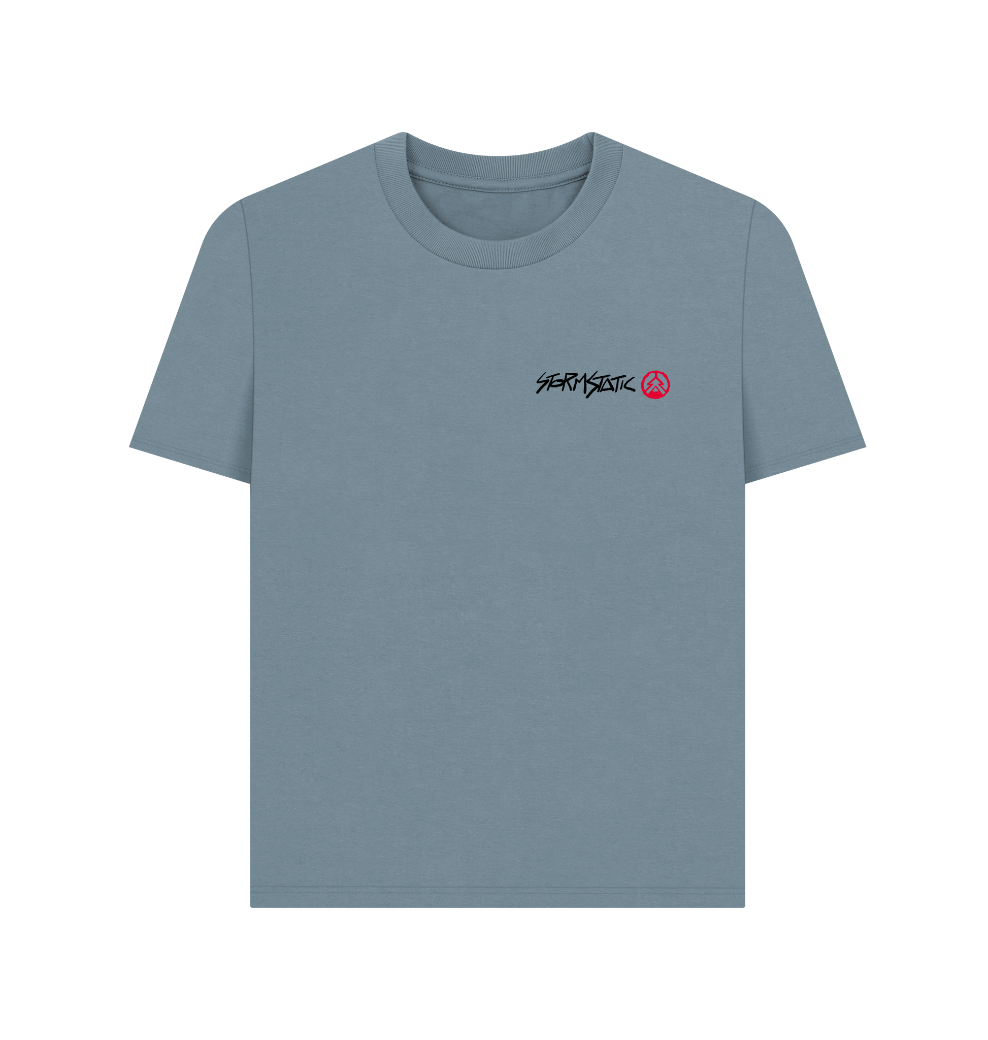 Stone Blue Printed T-shirt Front