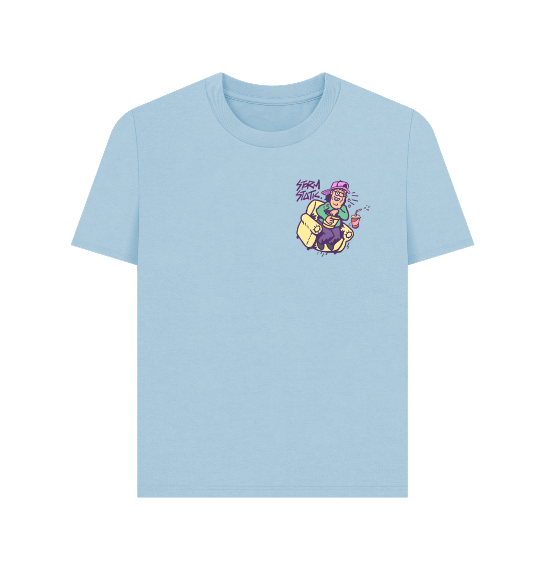 Milky Blue Printed T-shirt Front