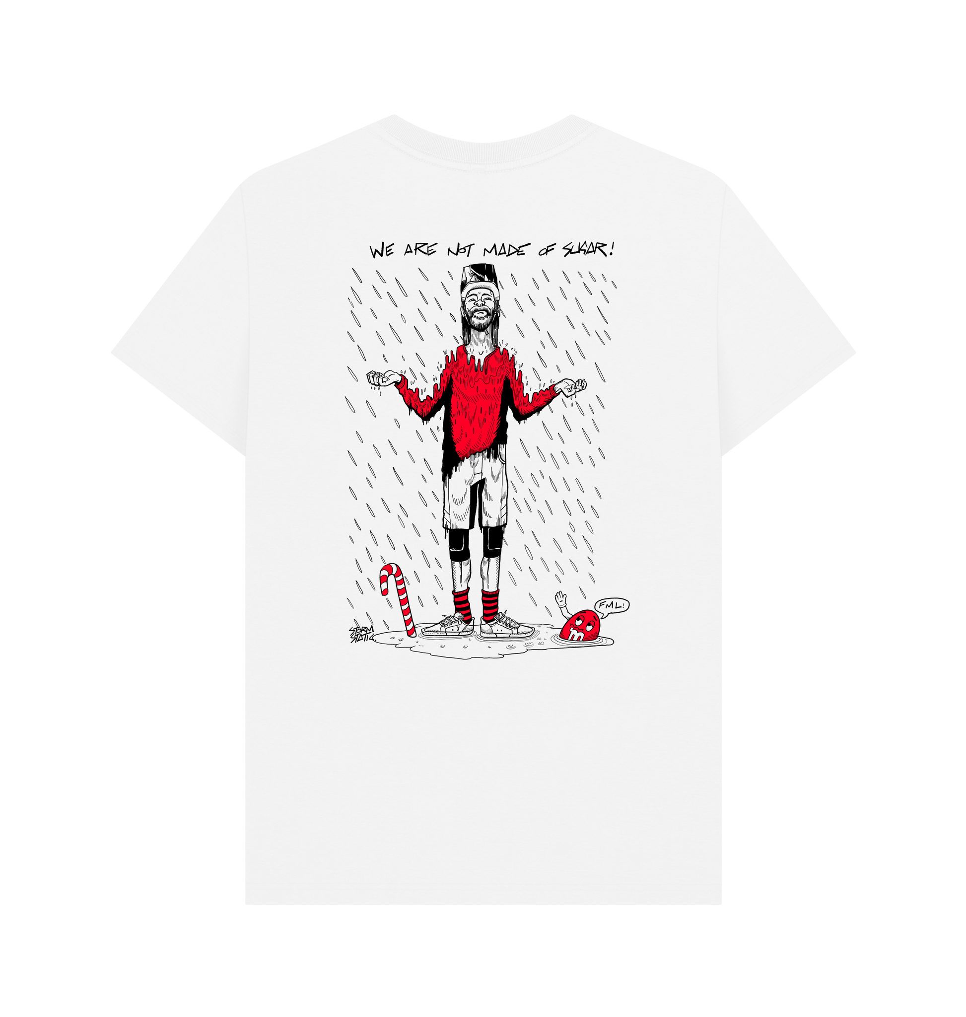 White Printed T-shirt Back