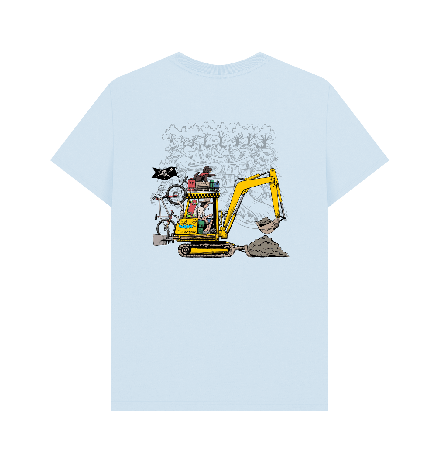 Sky Blue Printed T-shirt Back
