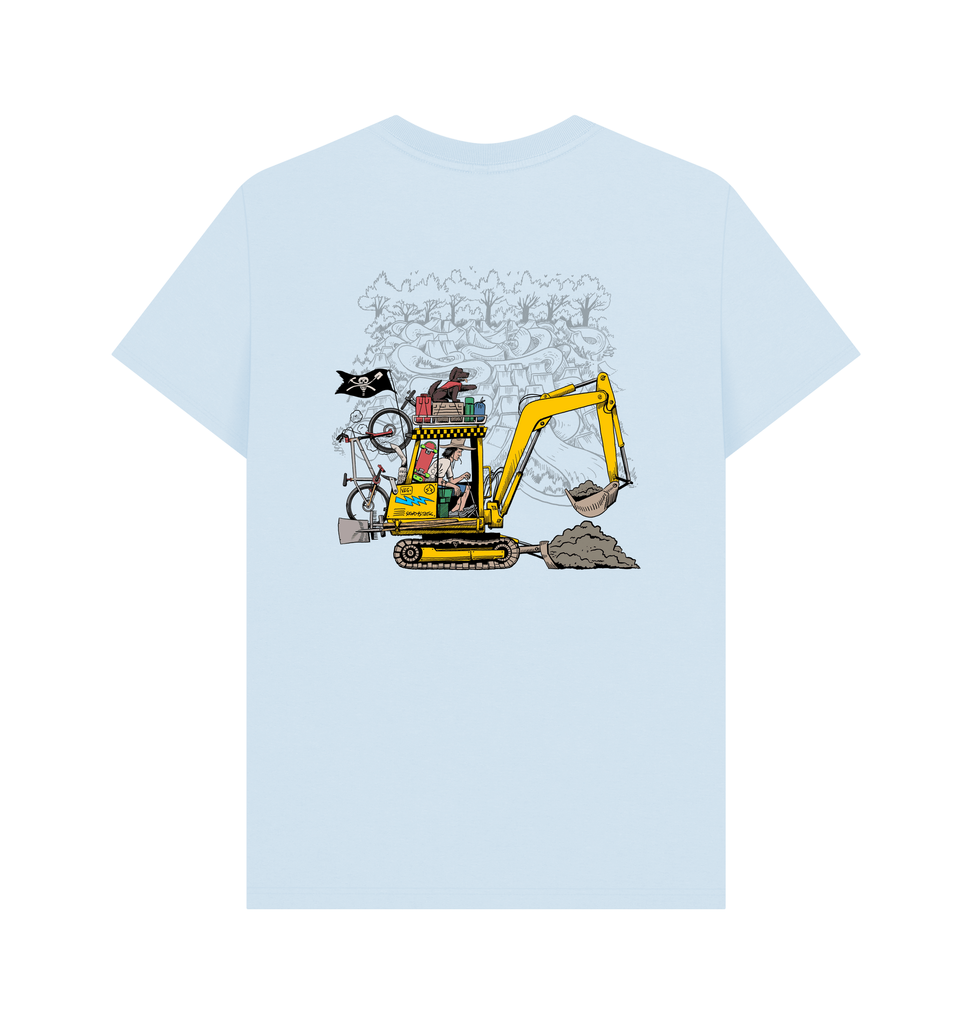 Sky Blue Printed T-shirt Back