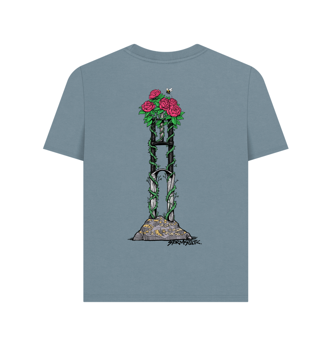 Stone Blue Printed T-shirt Back