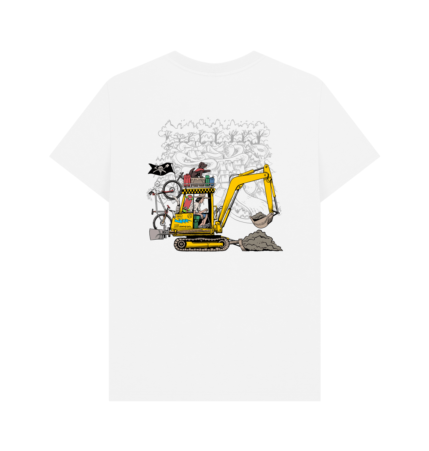 White Printed T-shirt Back