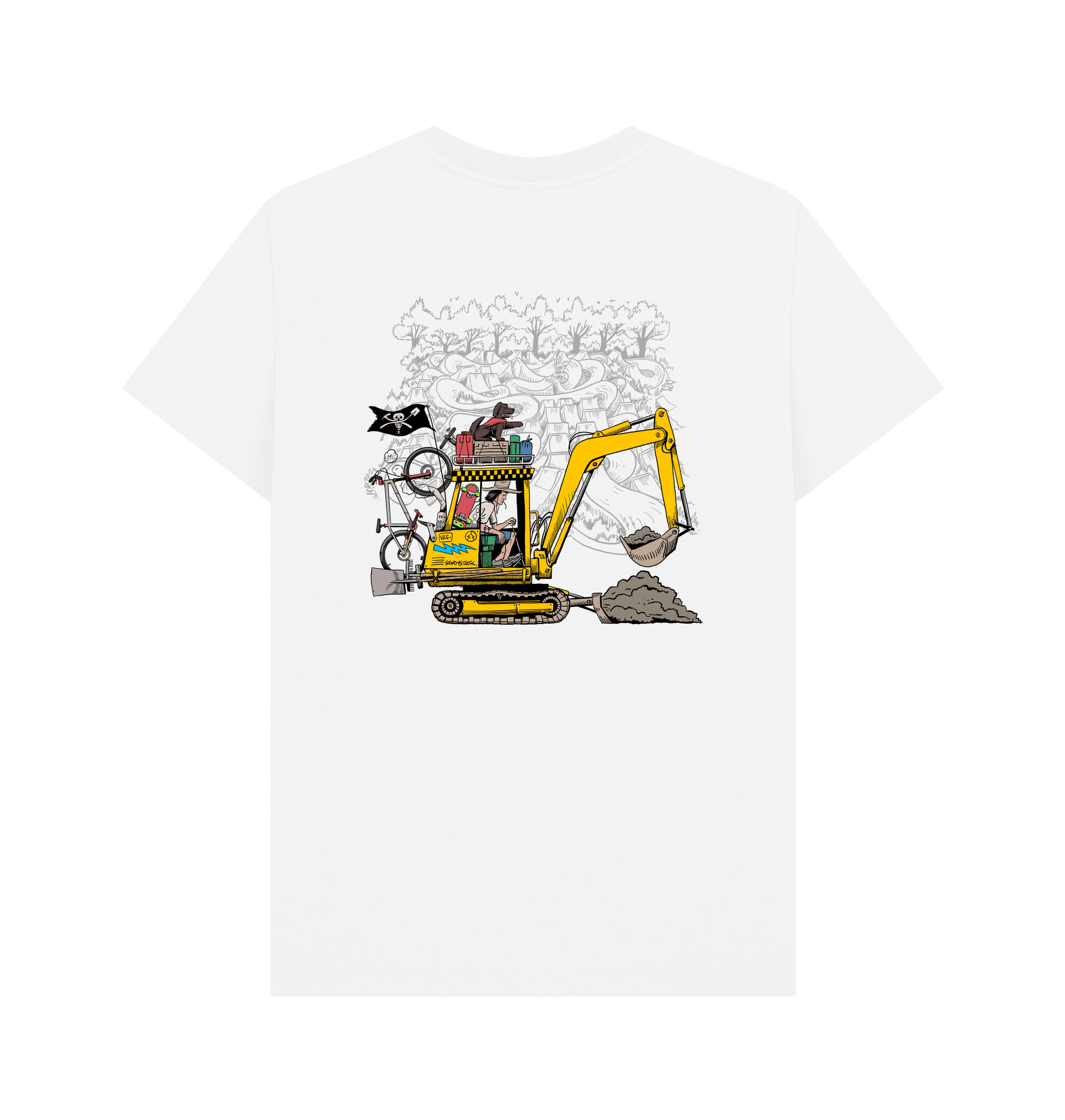 White Printed T-shirt Back