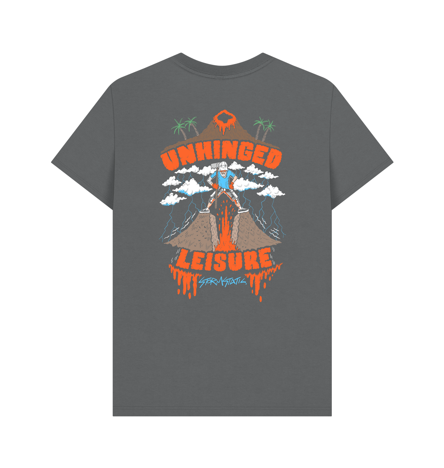 Slate Grey Printed T-shirt Back