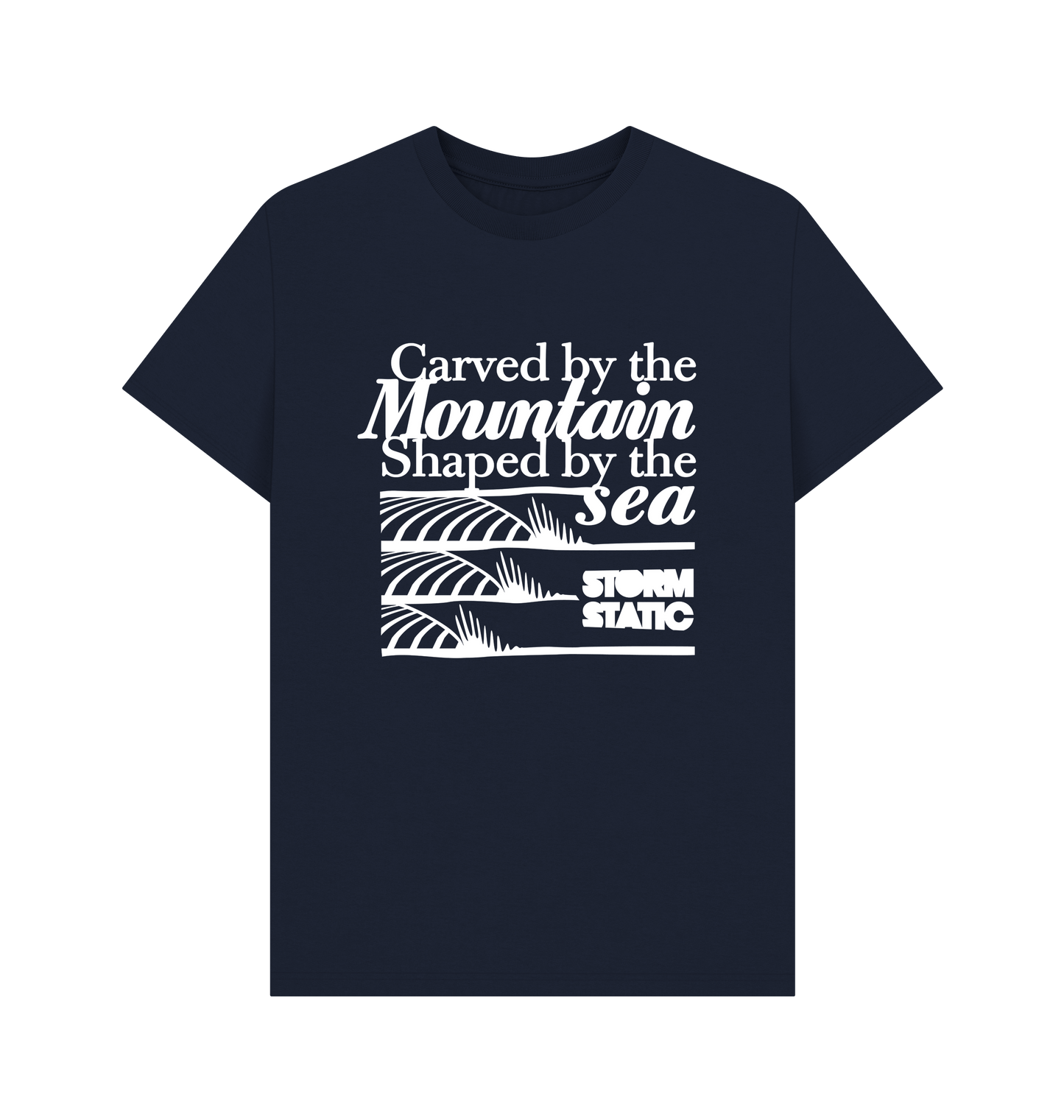 Navy Blue Printed T-shirt Front