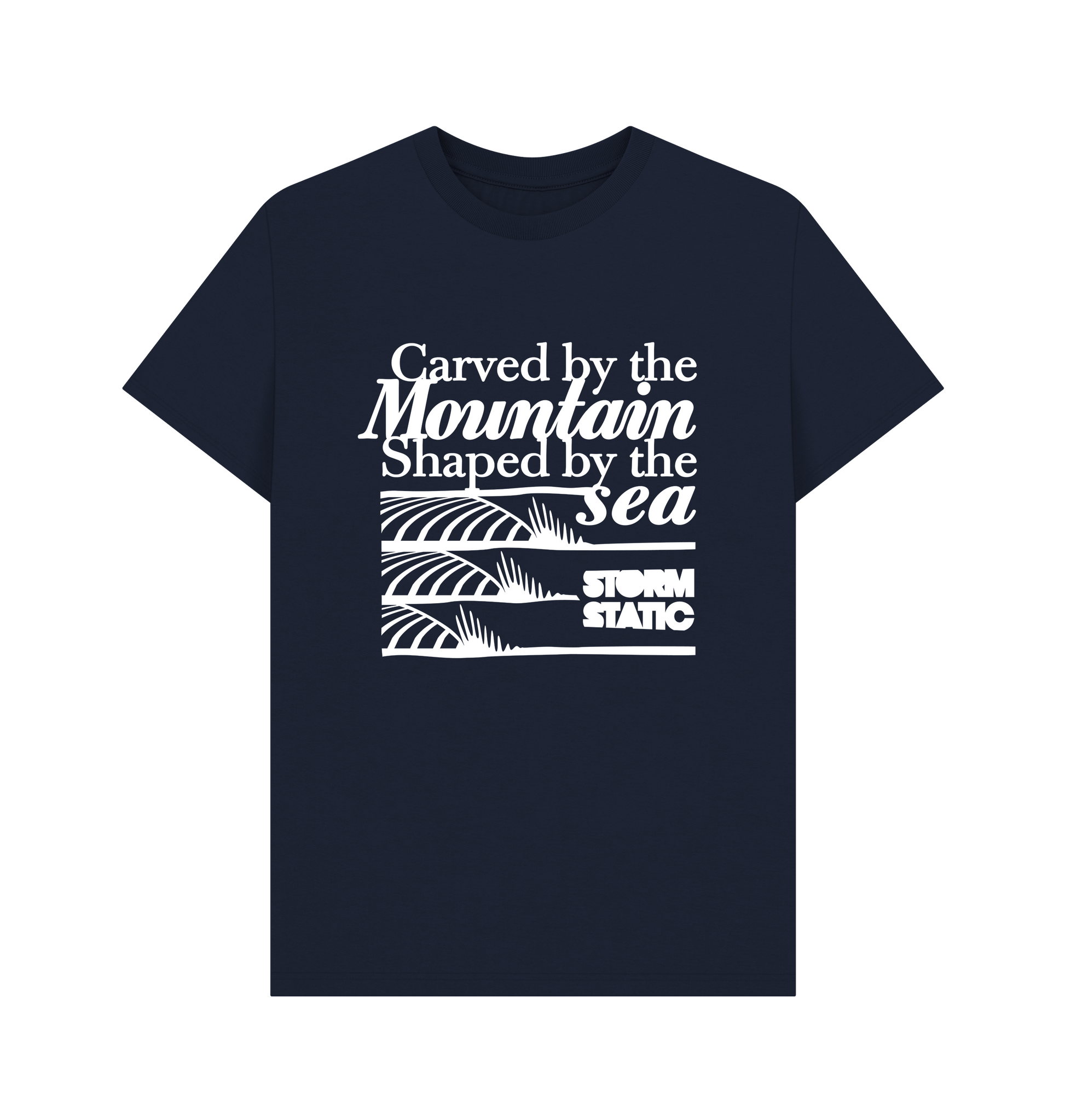 Navy Blue Printed T-shirt Front