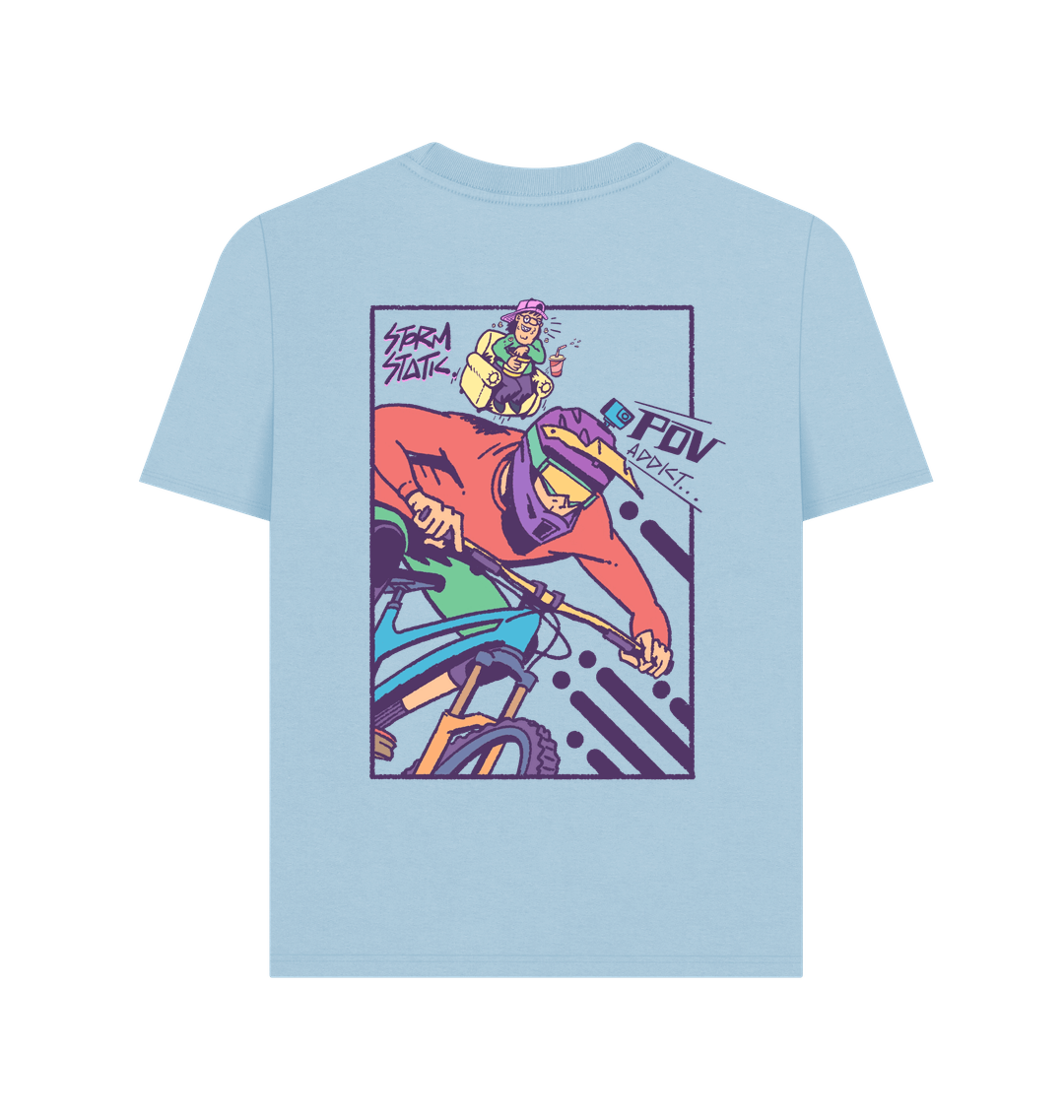 Milky Blue Printed T-shirt Back