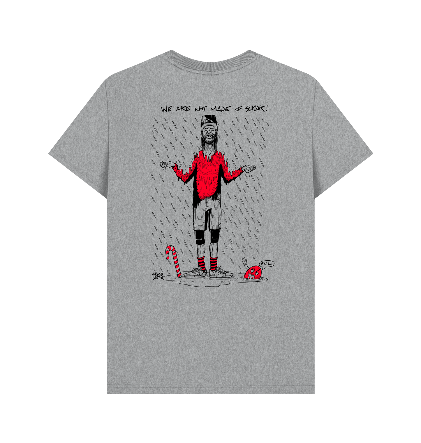 Athletic Grey Printed T-shirt Back