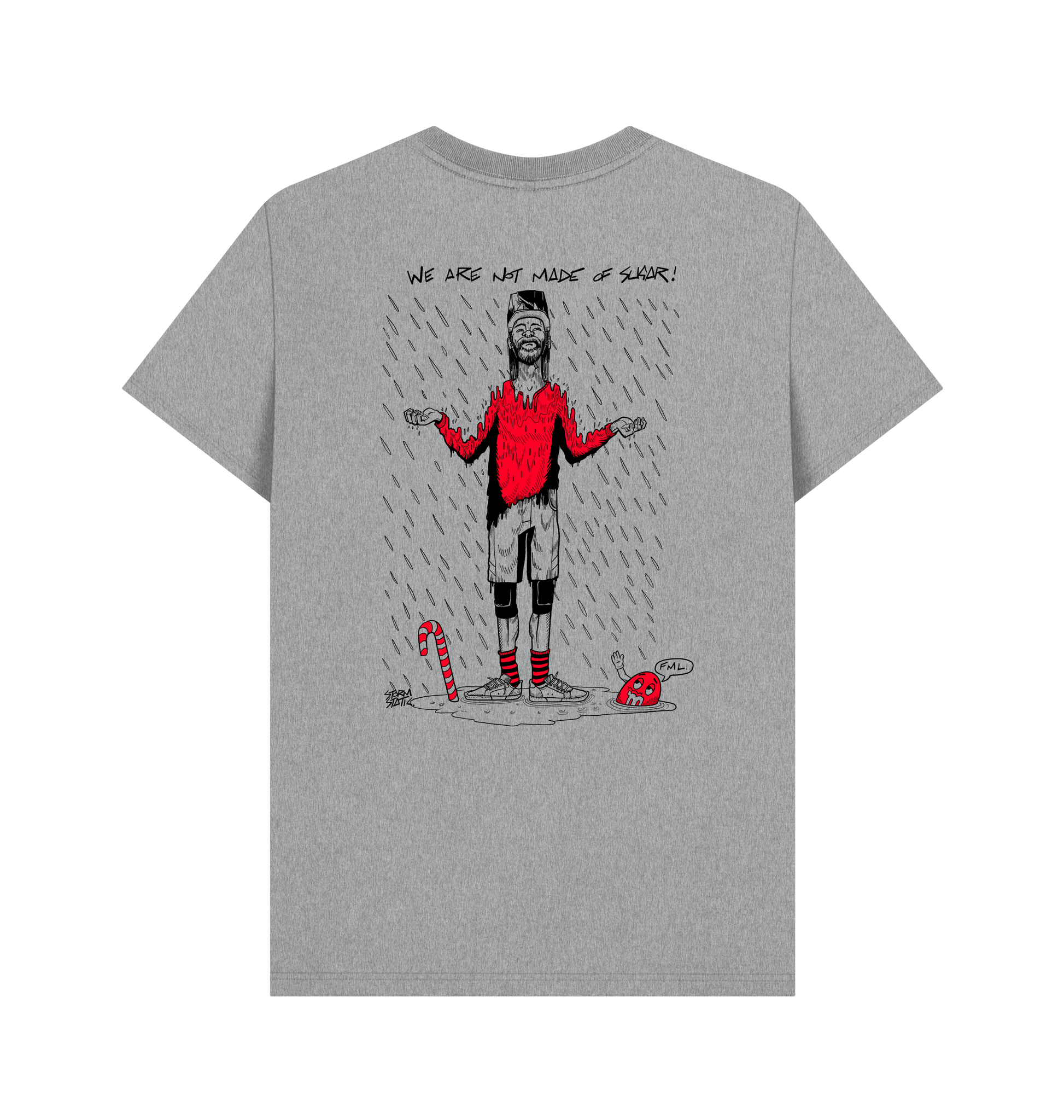 Athletic Grey Printed T-shirt Back