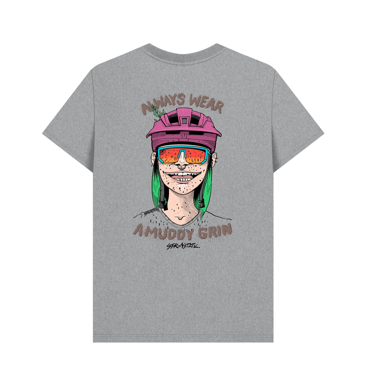 Athletic Grey Printed T-shirt Back