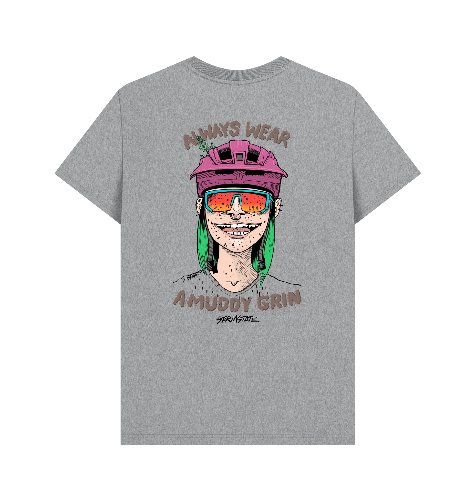 Athletic Grey Printed T-shirt Back