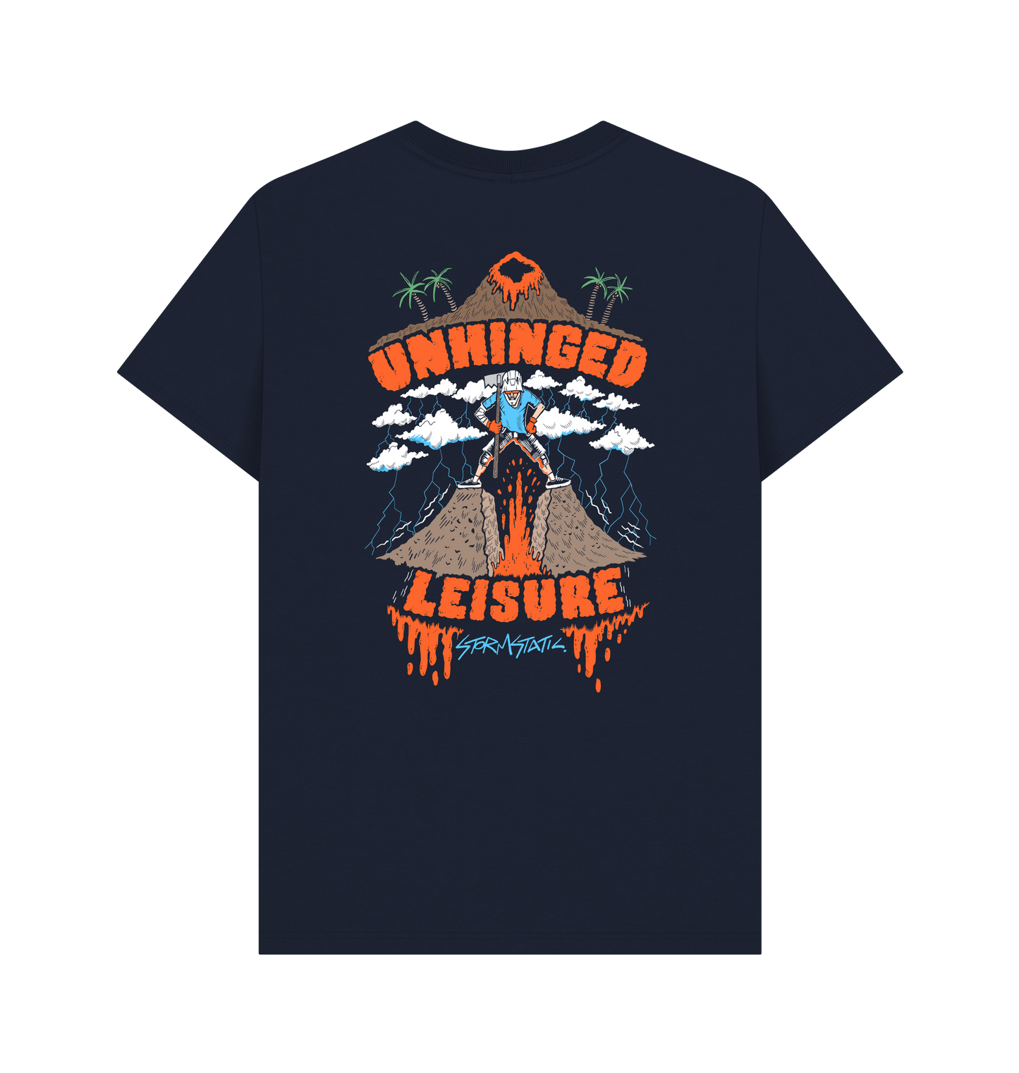 Navy Blue Printed T-shirt Back