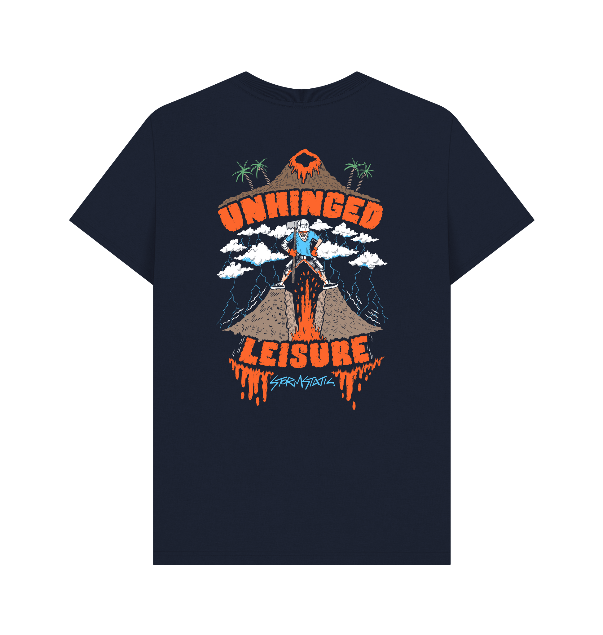 Navy Blue Printed T-shirt Back